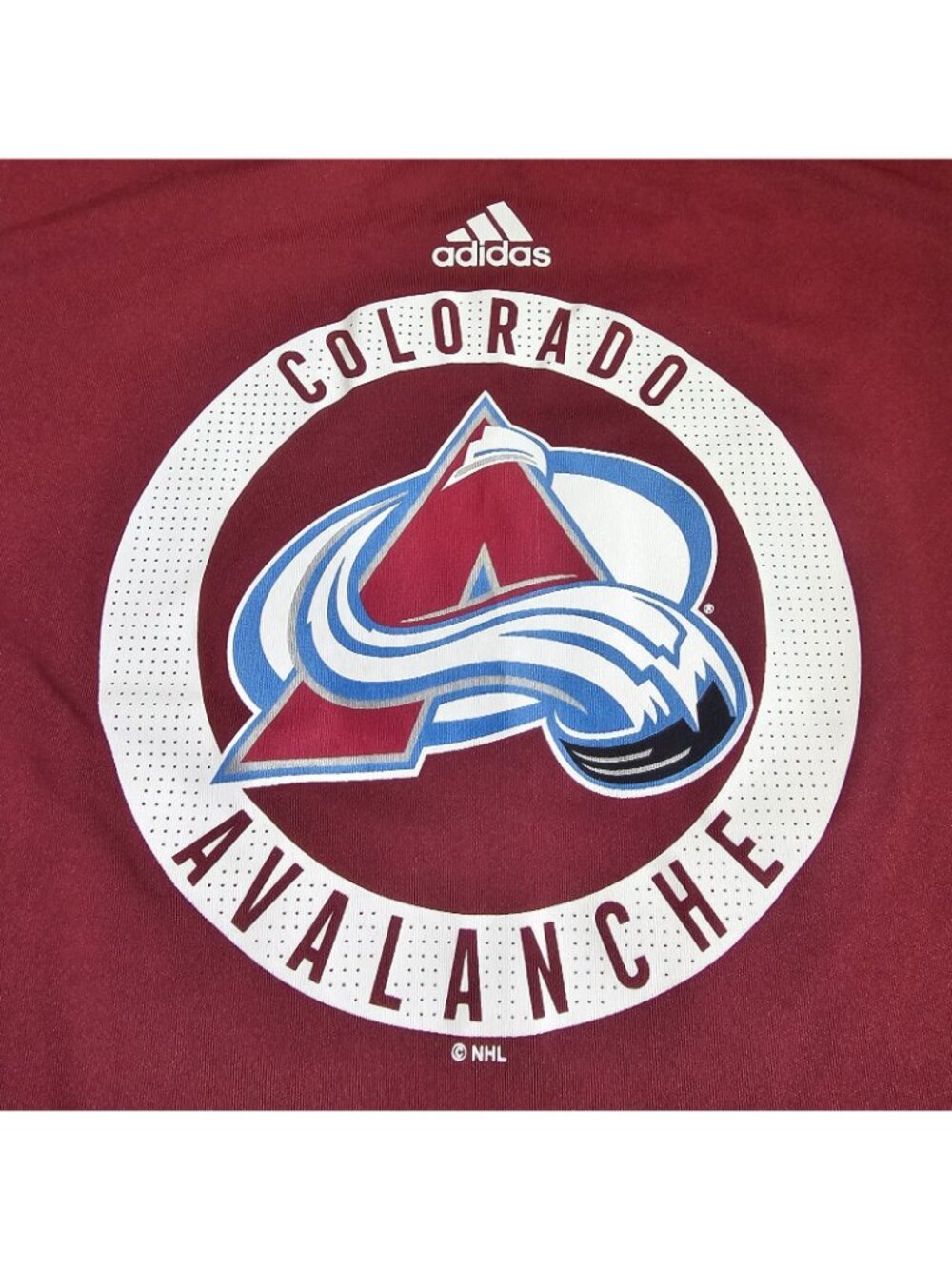 READ Colorado Avalanche Youth 18/20 Long Sleeve Shirt Adidas NHL Red - Picture 4 of 13